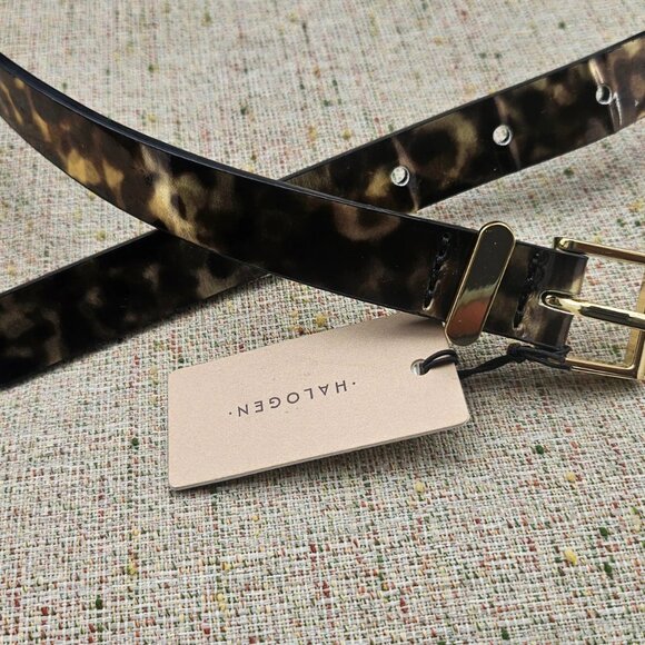 HALOGEN Women Waistband Animal Print Faux Leather Vegan Skinny Belt Size M 33in - Picture 8 of 11
